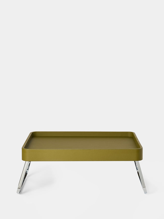 Giobagnara x Poltrona Frau - Leather Bed Tray (24in/61.5cm) - Green - ABASK - 