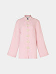Yali Milano - The Portofino Linen Blazer | Size: S - Pink - ABASK - 