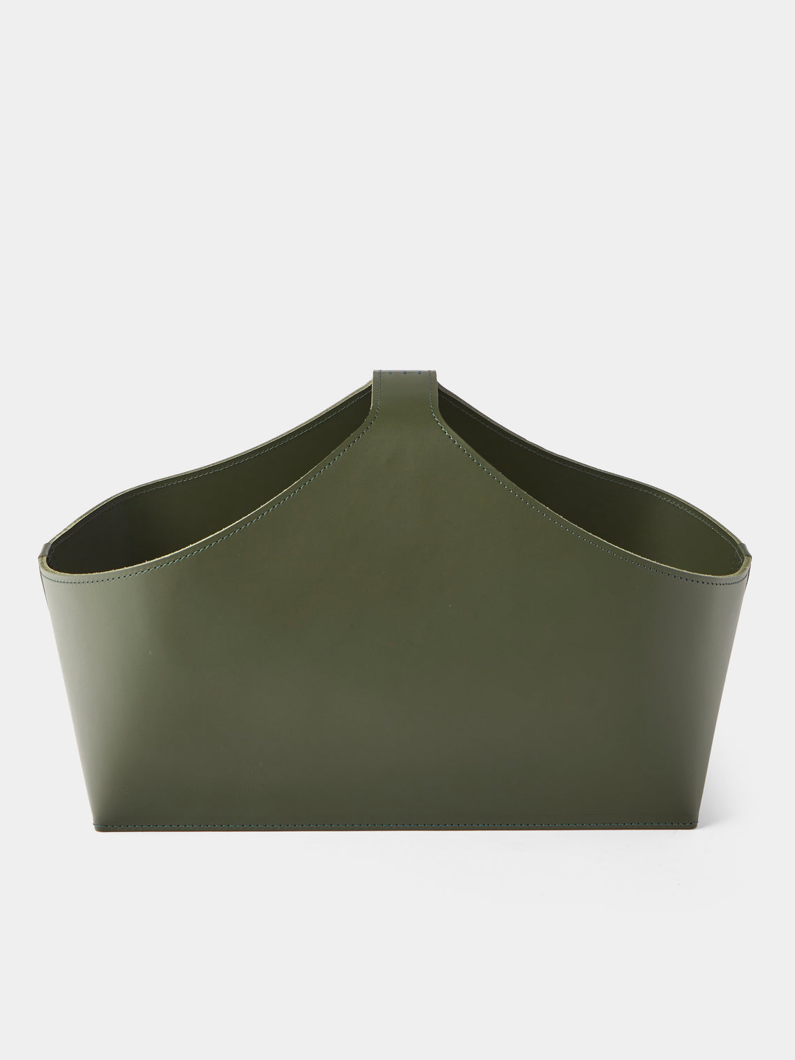 Rabitti 1969 - Arco Leather Basket with Handles - Green - ABASK - 