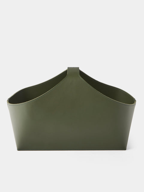 Rabitti 1969 - Arco Leather Basket with Handles - Green - ABASK - 