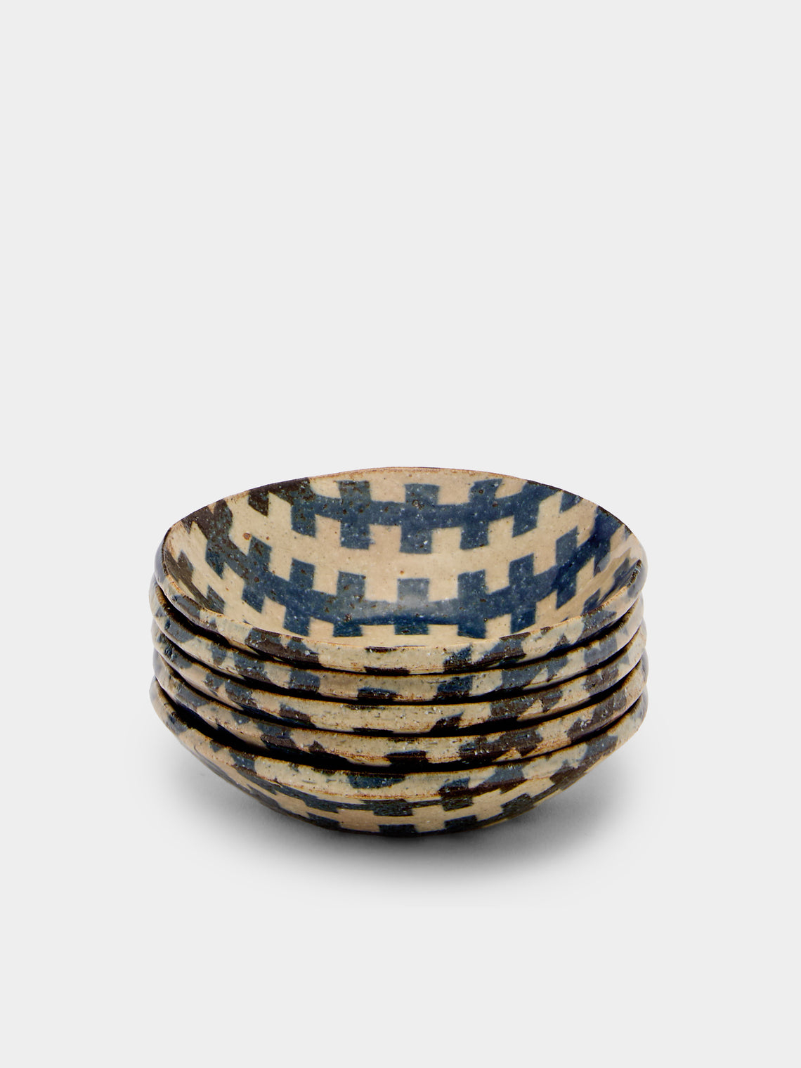 Makidani-gama - Nerikomi Ceramic Small Oval Bowls (Set of 5) - Multiple - ABASK