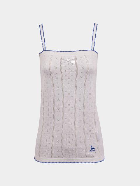 B.B. Wallace - Chicago Cotton Pointelle Camisole Top | Size: S - White - ABASK - 