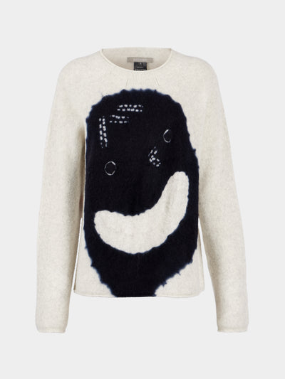 Suzusan - Face Shibori Cashmere Seamless Sweater | Size: S - Gray - ABASK - 