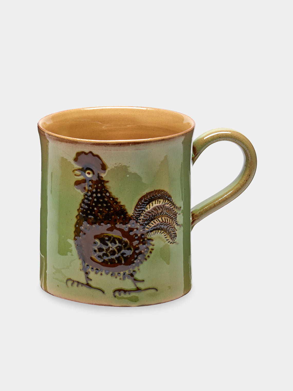 Poterie d’Évires - Animals Hand-Painted Ceramic Mugs (Set of 6) - Light green - ABASK