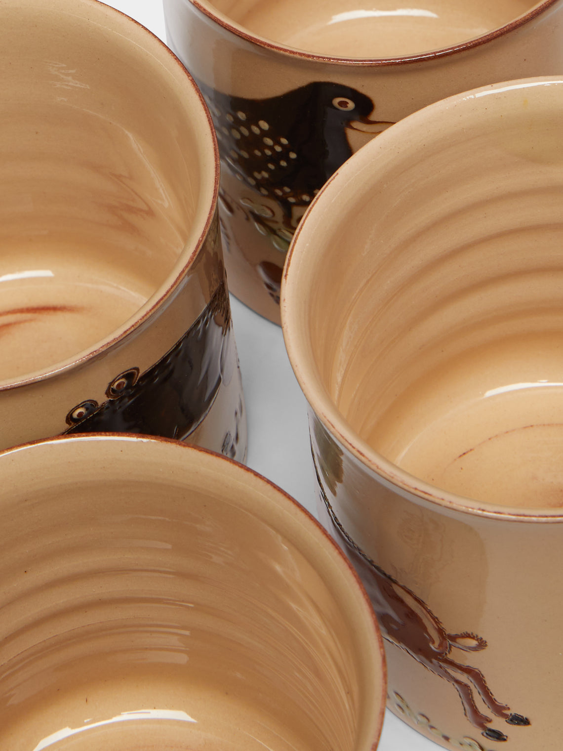 Poterie d’Évires - Animals Hand-Painted Ceramic Mugs (Set of 4) -  - ABASK