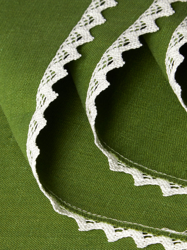 Borgo delle Tovaglie - Linen Crochet-Edge Placemats (Set of 4) - White - ABASK