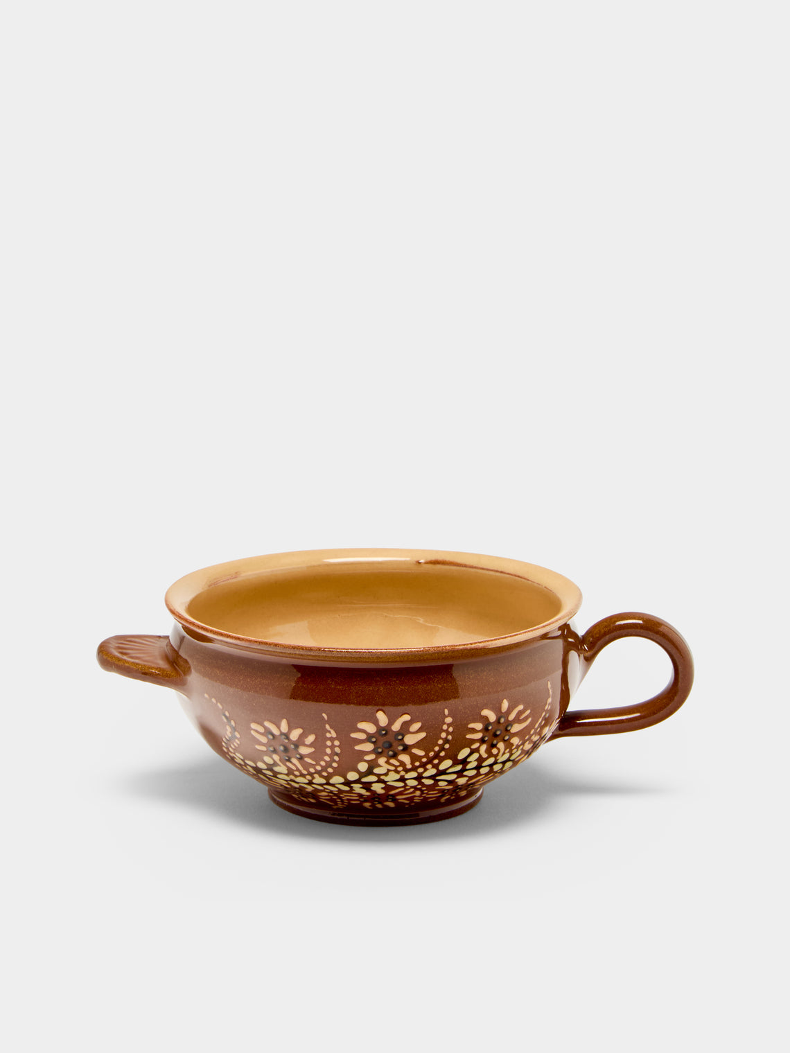 Poterie d’Évires - Flowers Hand-Painted Ceramic Mini Soup Bowls (Set of 6) - Light brown - ABASK