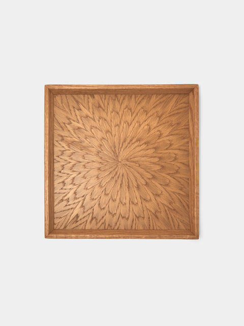Mori Kougei - Poke Teak Square Tray (10.5in/26.5cm) - Brown - ABASK - 