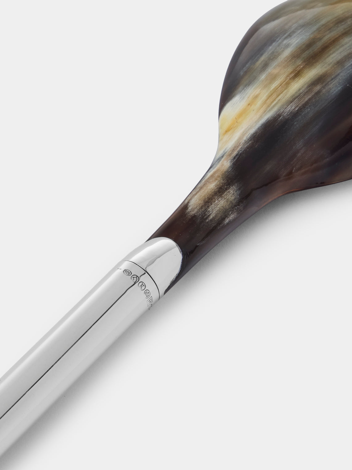 San Lorenzo - 1979 Afra and Tobia Scarpa Sterling Silver and Horn Salad Servers (Set of 2) - Silver - ABASK