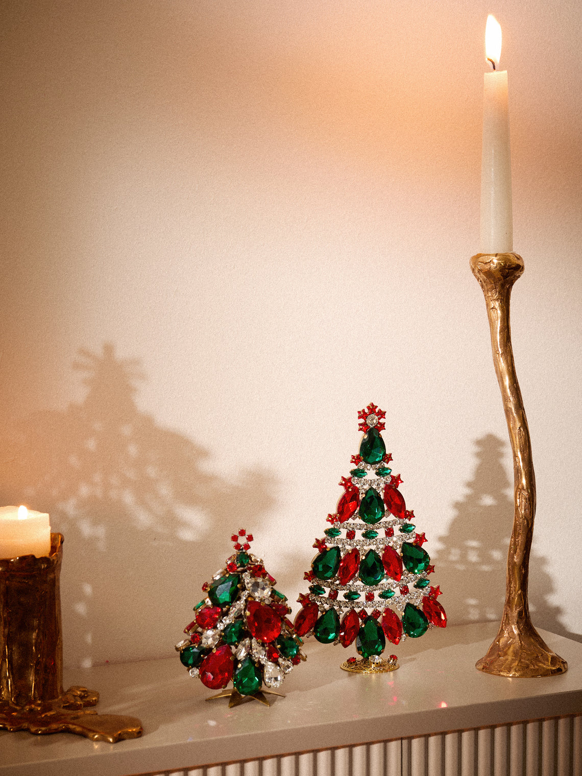 ABASK Decorations - 3D Gleam Czech Crystal Tree - Red - ABASK