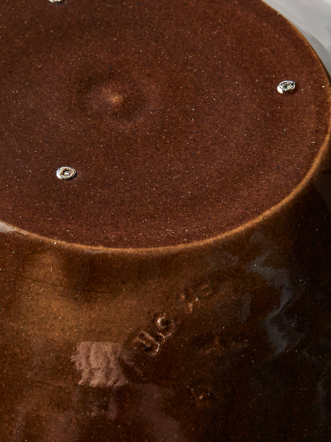 Poterie d’Évires - Flowers Hand-Painted Ceramic Serving Bowl - Dark brown - ABASK