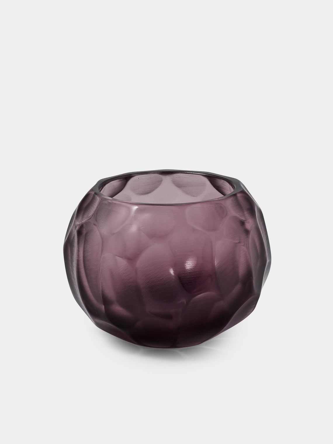 Micheluzzi Glass - Bocia Ametista Bamboo Hand-Blown Murano Glass Vase (4.5in/11.5cm) - Purple - ABASK - 