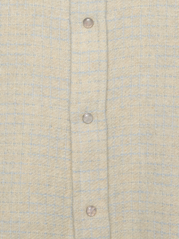 God's True Cashmere - Pearlescent Ombré Tartan Cashmere Shirt | Size: S - Beige - ABASK