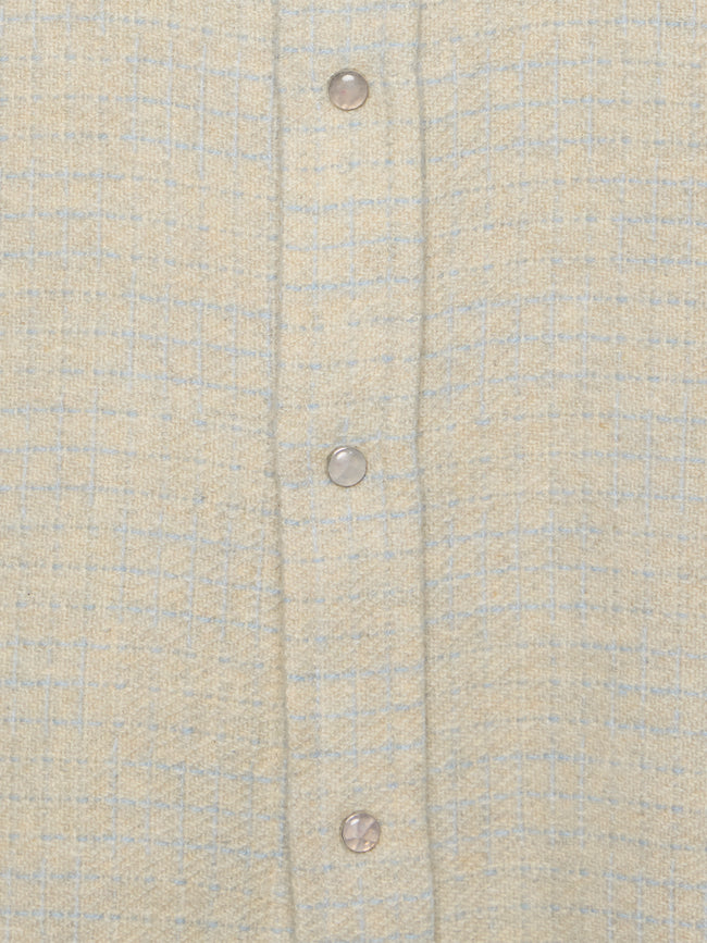 God's True Cashmere - Pearlescent Ombré Tartan Cashmere Shirt | Size: S - Beige - ABASK