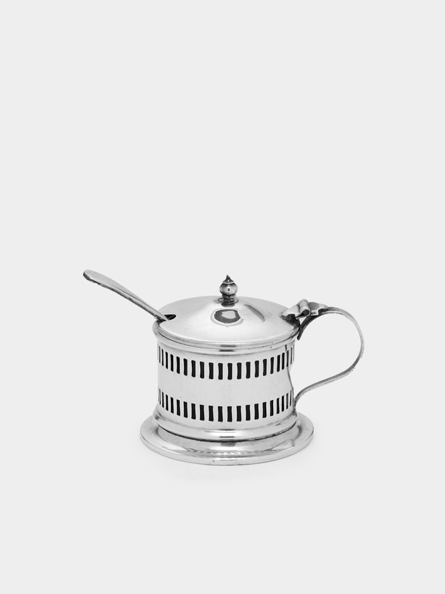 Antique and Vintage - Sterling Silver and Glass Mustard Pot -  - ABASK - 