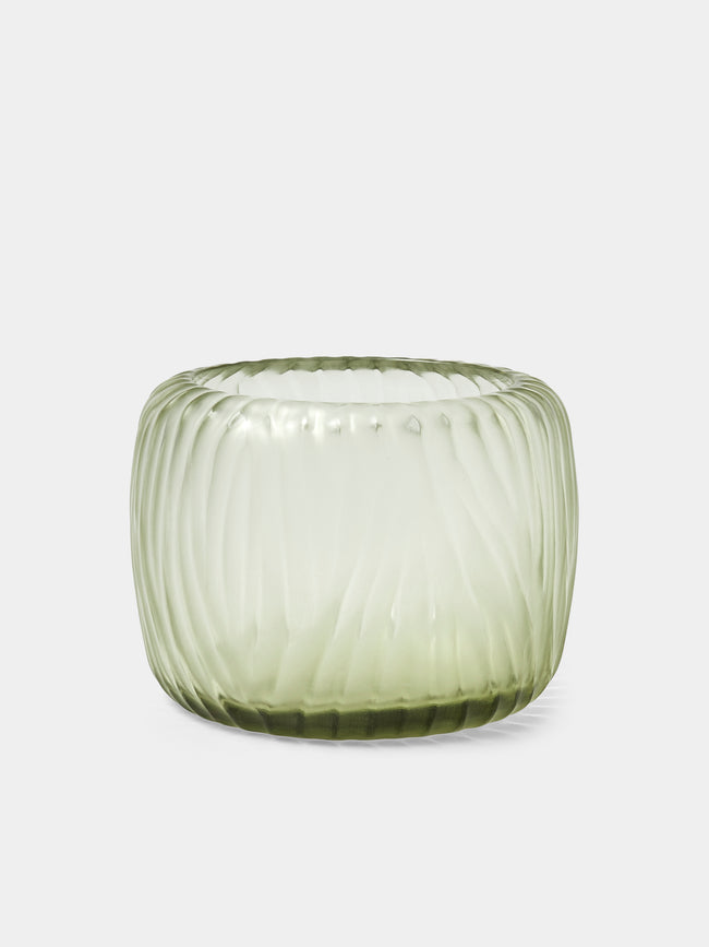 Micheluzzi Glass - Pozzo Verdino Alghe Hand-Blown Murano Glass Vase (6.5in/17cm) - Green - ABASK - 