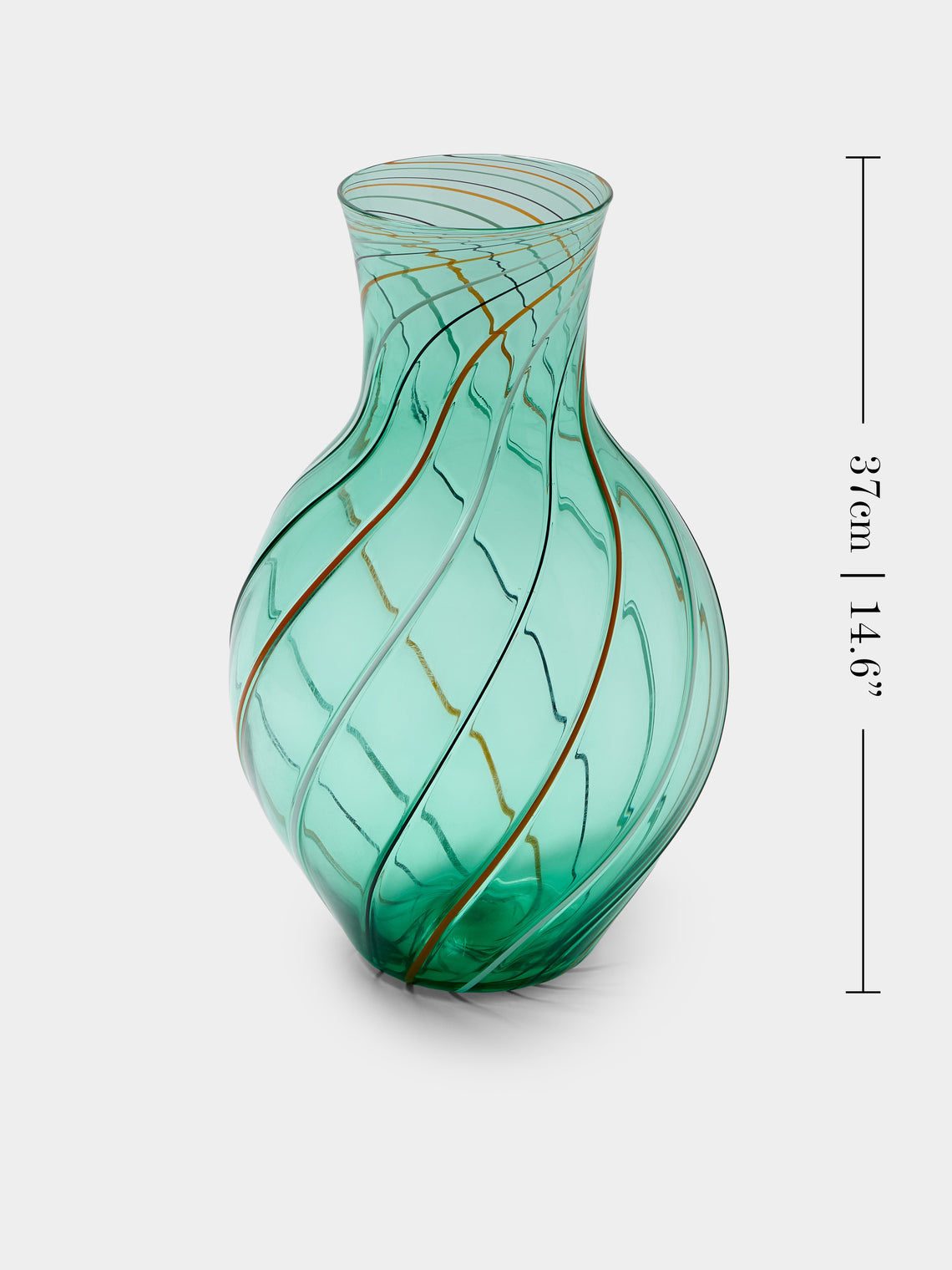 Antique and Vintage - 1980s Marco Toso Borella Murano Glass Vase (14.5in/37cm) - Green - ABASK