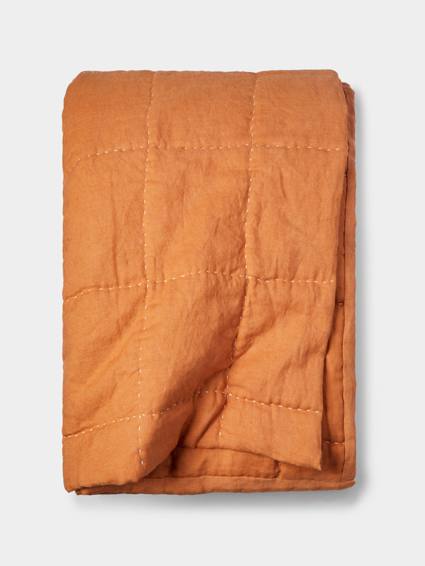 Tuck It In - Hand-Embroidered Linen Quilt -  - ABASK - 