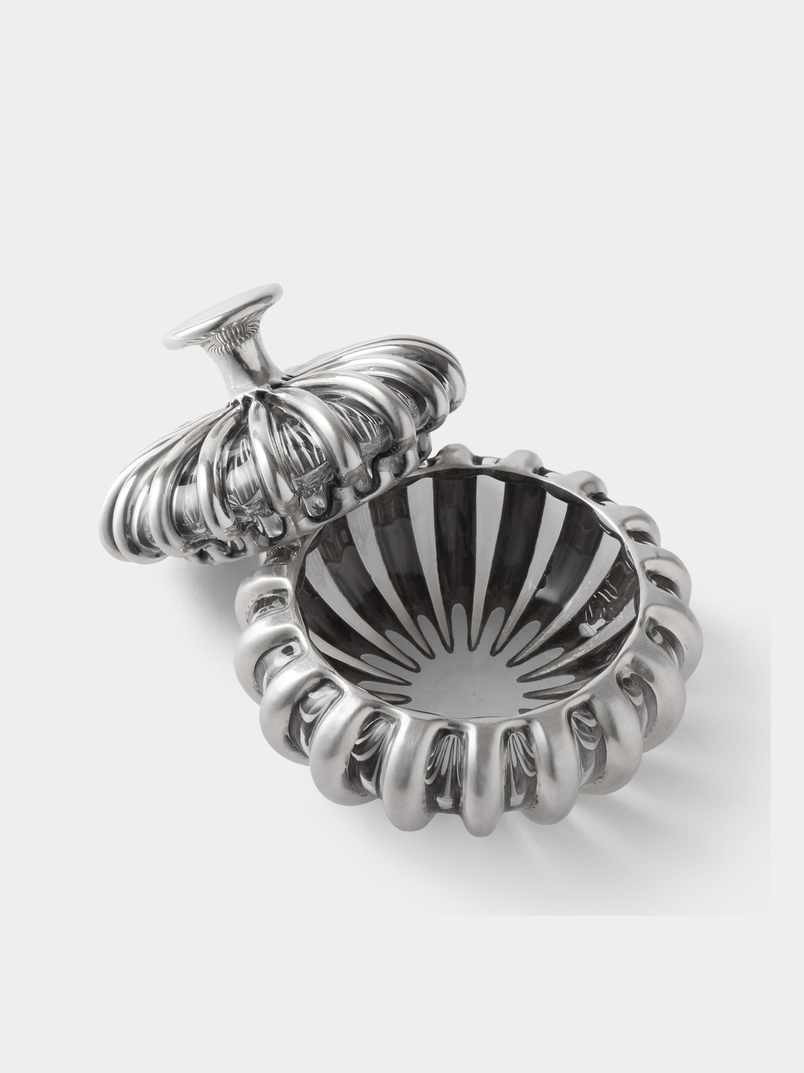 Antique and Vintage - 1940s Art Deco Crystal and Solid Silver Box - Clear - ABASK