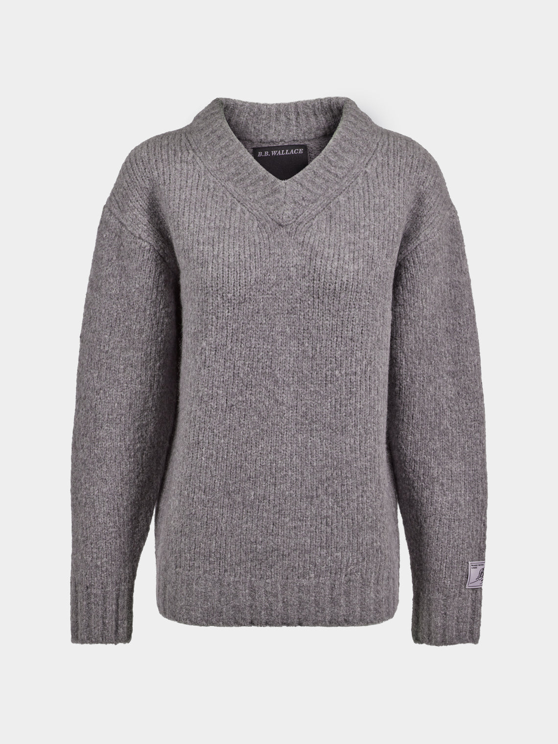B.B. Wallace - Simpson Cashmere V-Neck Sweater - Gray - ABASK - 
