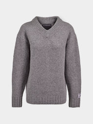 B.B. Wallace - Simpson Cashmere V-Neck Sweater - Gray - ABASK - 