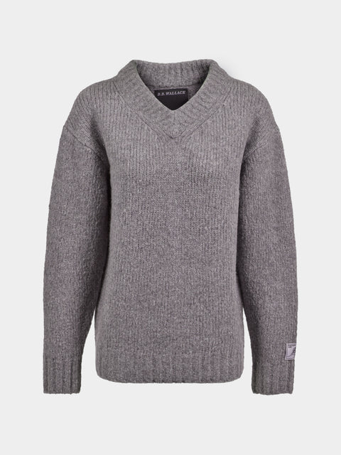 B.B. Wallace - Simpson Cashmere V-Neck Sweater - Gray - ABASK - 