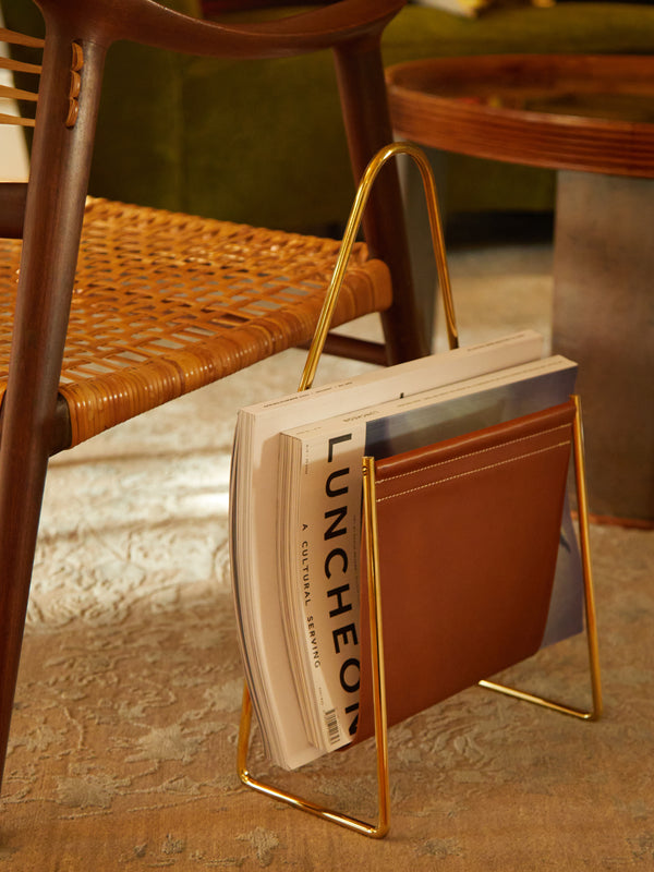 Carl Auböck - Brass and Leather Magazine Rack -  - ABASK