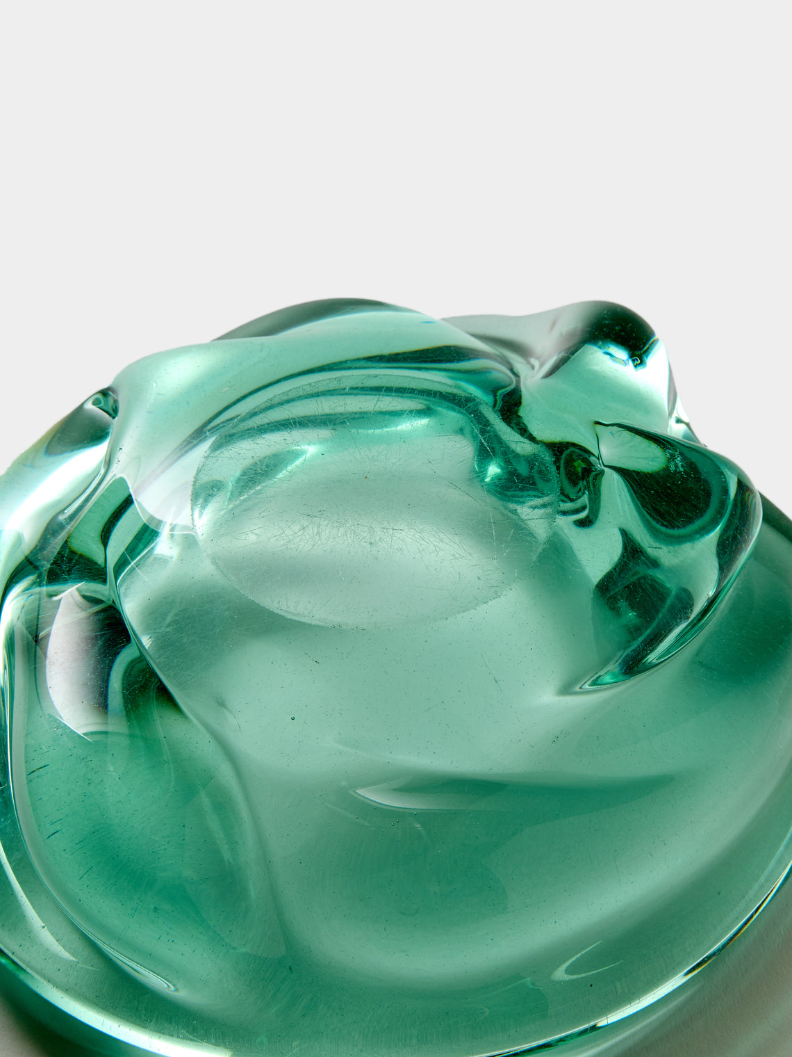 Antique and Vintage - 1940s Seguso Murano Glass Ashtray - Green - ABASK