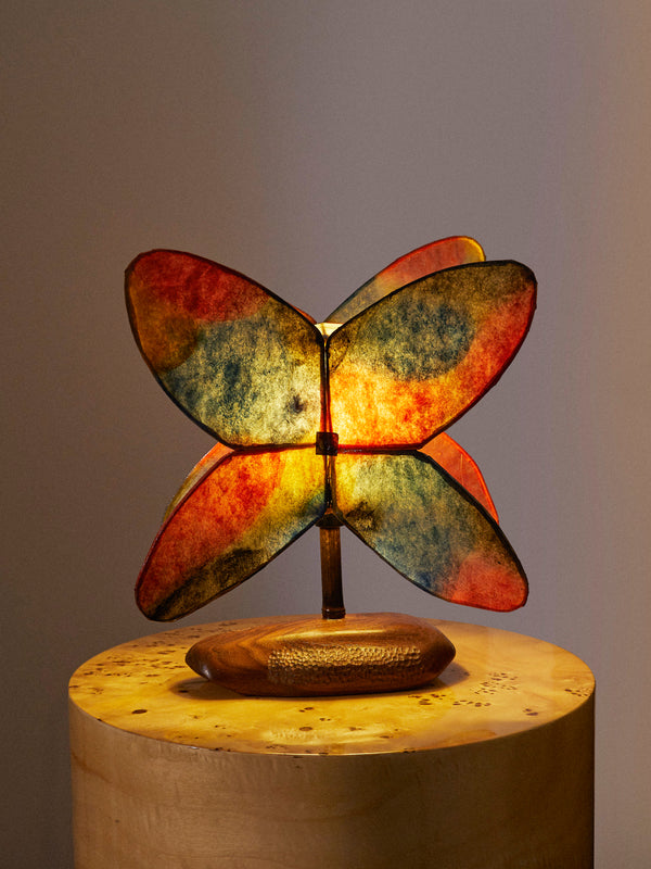 Yuxuan Huang - Firework Hand-Painted Kozo Paper and Wood Table Lamp - Multiple - ABASK