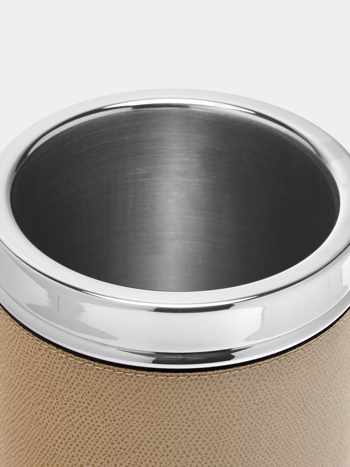 Giobagnara - Ocean Leather and Steel Bottle Cooler - Beige - ABASK