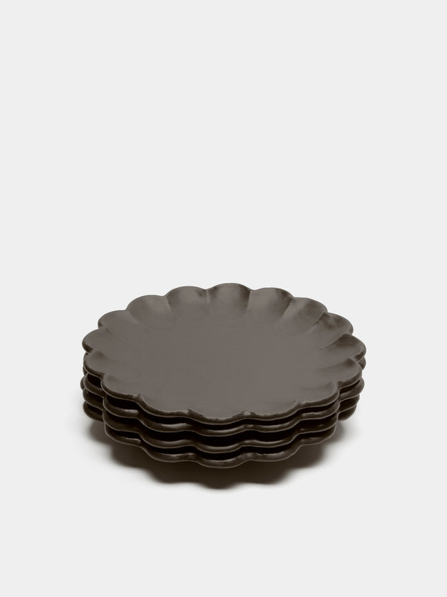 Kaneko Kohyo - Rinka Ceramic Side Plates (Set of 4) - Black - ABASK