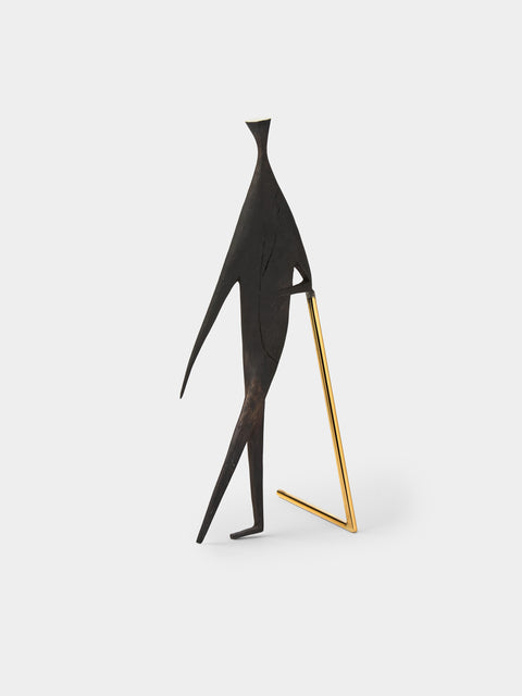 Carl Auböck - Man with Stick Brass Sculpture - Black - ABASK - 