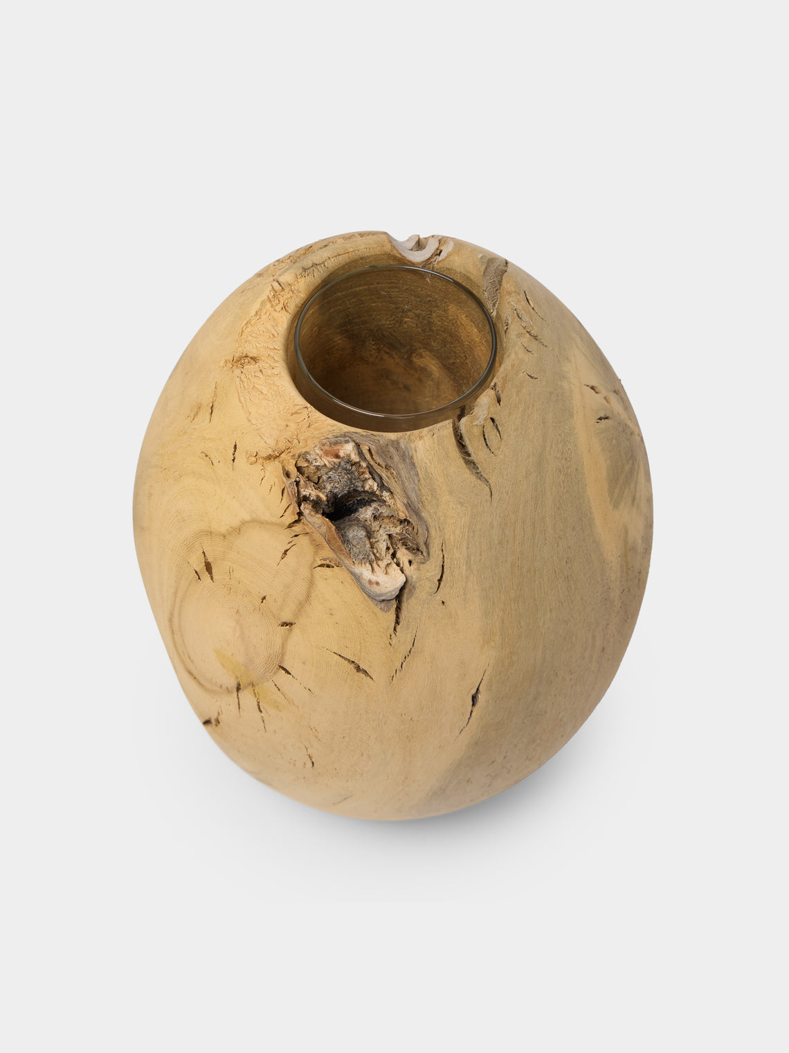 Thursday Furniture - Hand-Turned Fig Vase (8in/21cm) - Natural - ABASK
