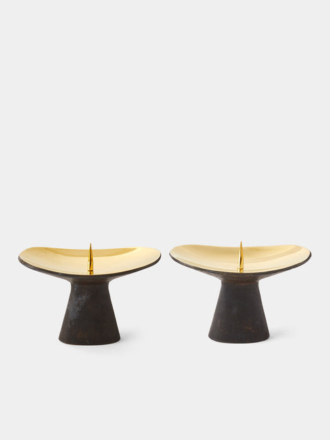 Carl Auböck - Brass Candle Holders (Set of 2) - Black - ABASK - 