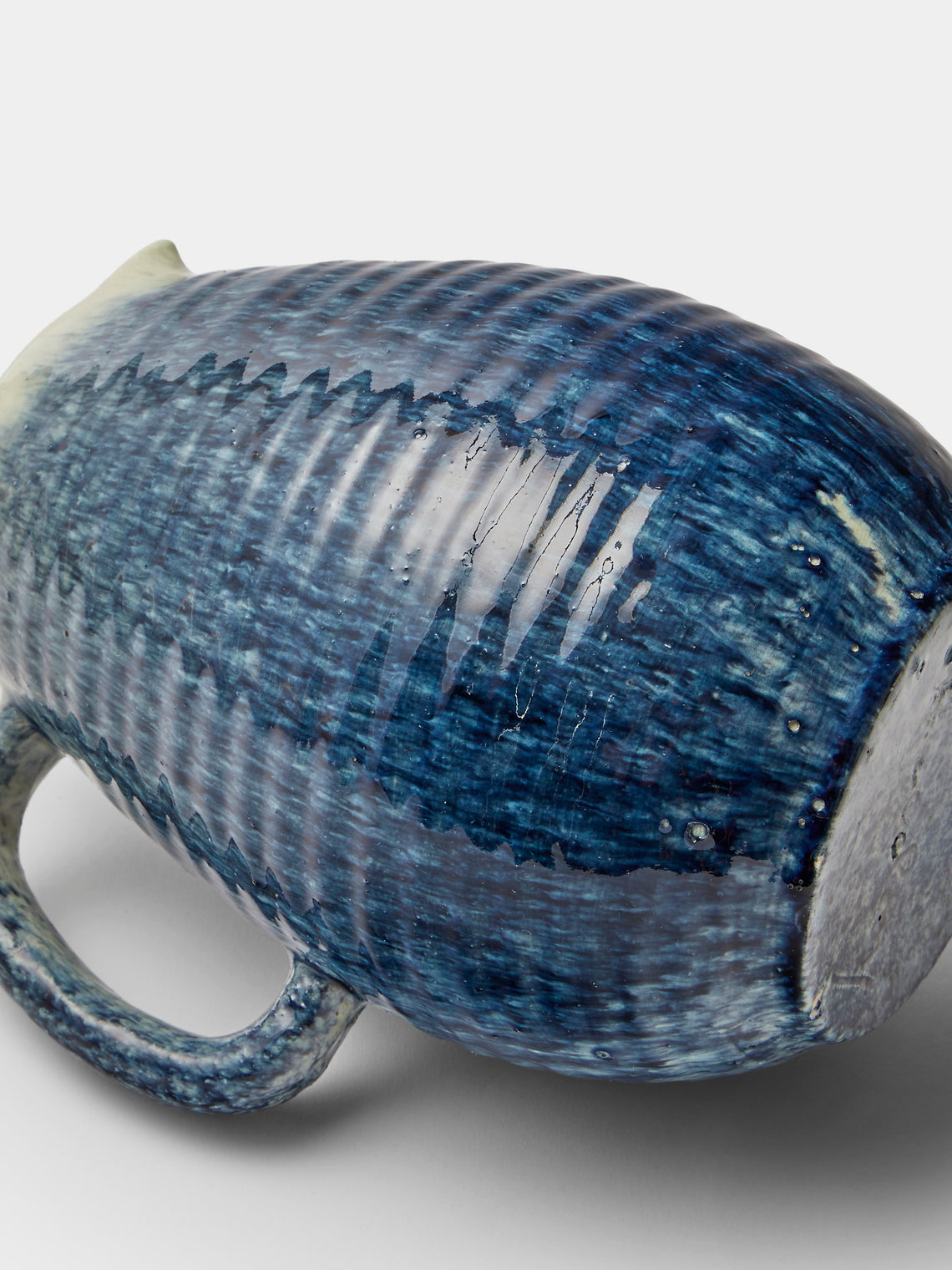 Antique and Vintage - 1960s Accolay Ceramic Jug - Blue - ABASK