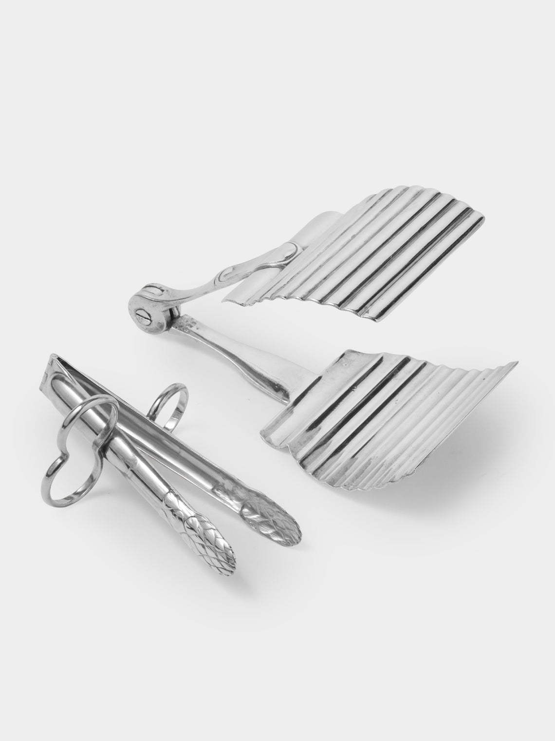 Antique and Vintage - 1922 Christofle Silver-Plated Asparagus Set (Set of 13) - Silver - ABASK