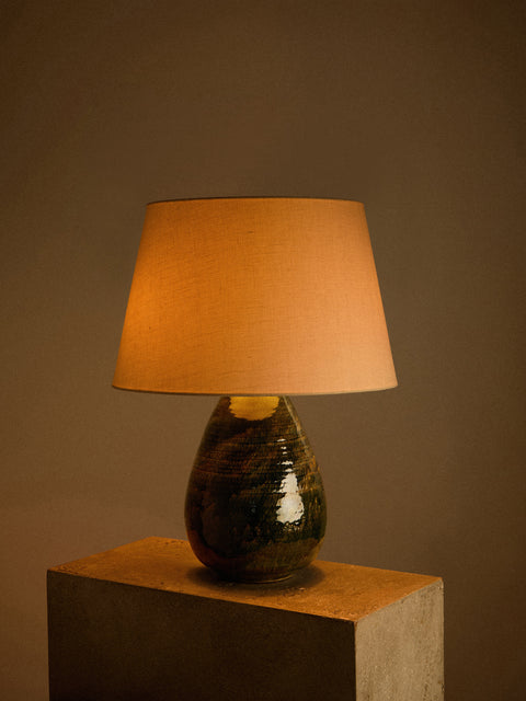 Peter Speliopoulos Projects - Hand-Glazed Stoneware Table Lamp - Blue - ABASK