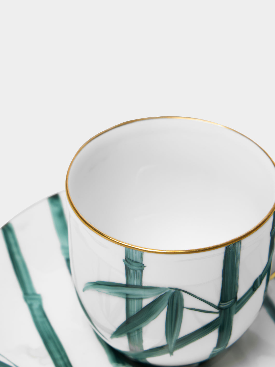 Marie Daage - Jardin d'Arashiyama Hand-Painted Porcelain Coffee Cup and Saucer - White - ABASK