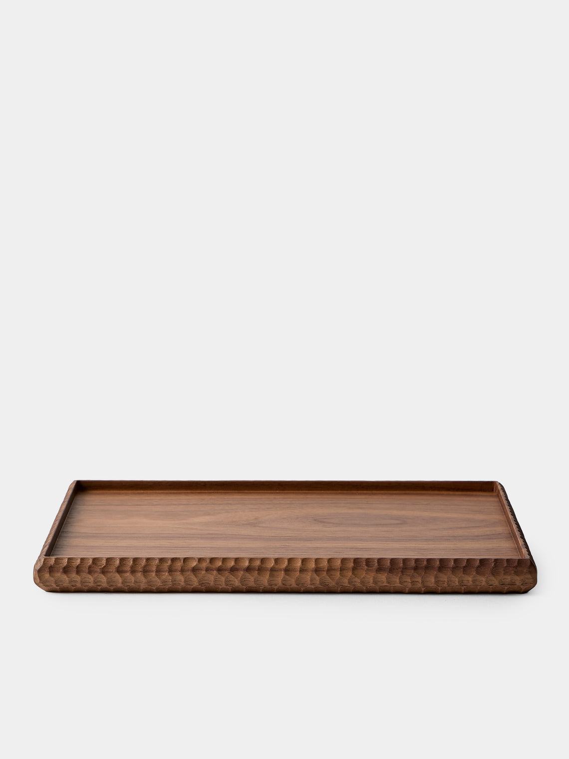 Droulers - Bosco Bordo Selvatico Hand-Carved Walnut Tray (11in/28cm) - Brown - ABASK