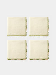 Anut Cairo - Luxor Hand-Crocheted Linen Napkins (Set of 4) - White - ABASK