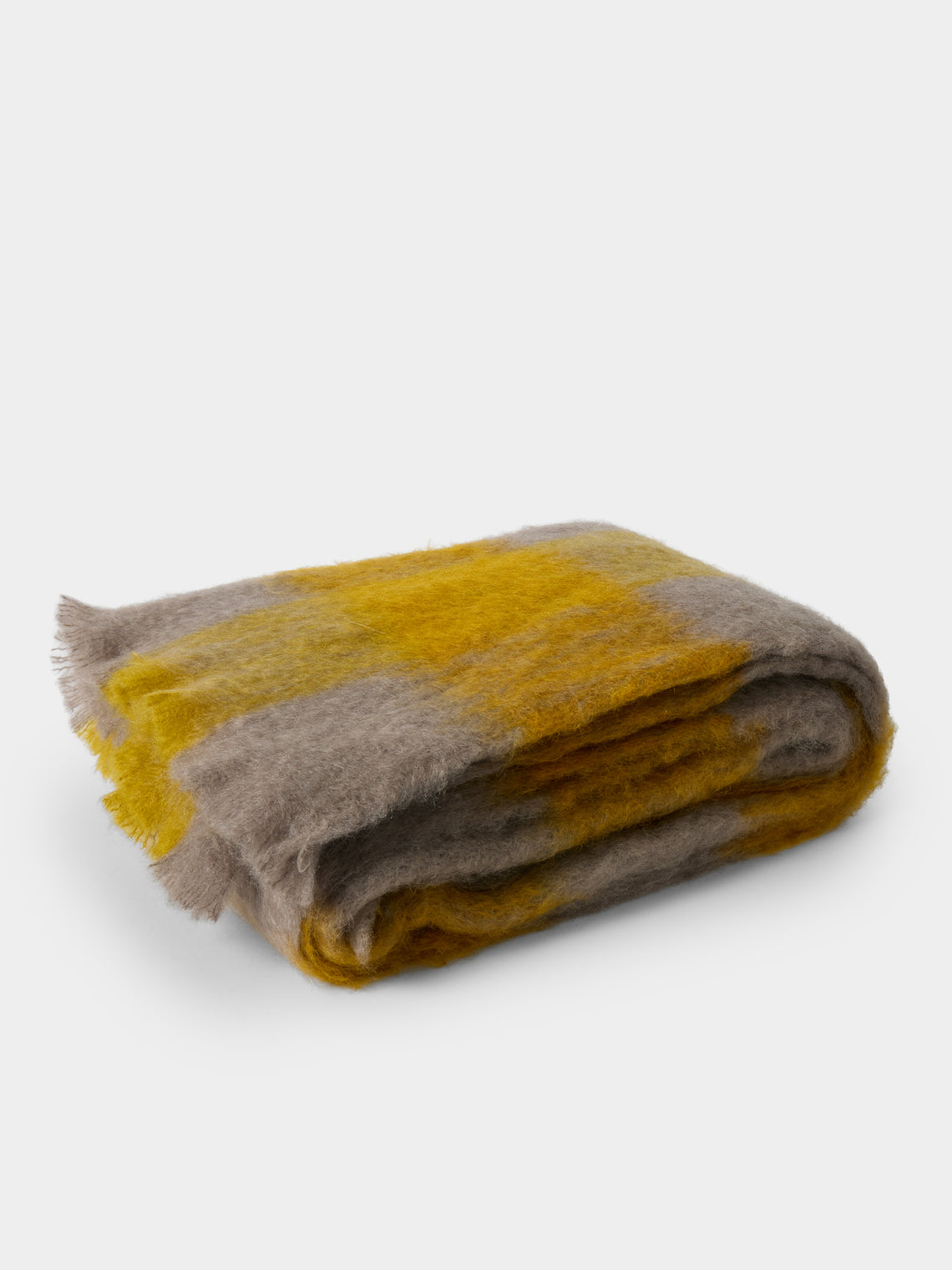 The Wren - Arbor Handwoven Mohair and Wool Throw (76.5in/1.95m) - Yellow - ABASK
