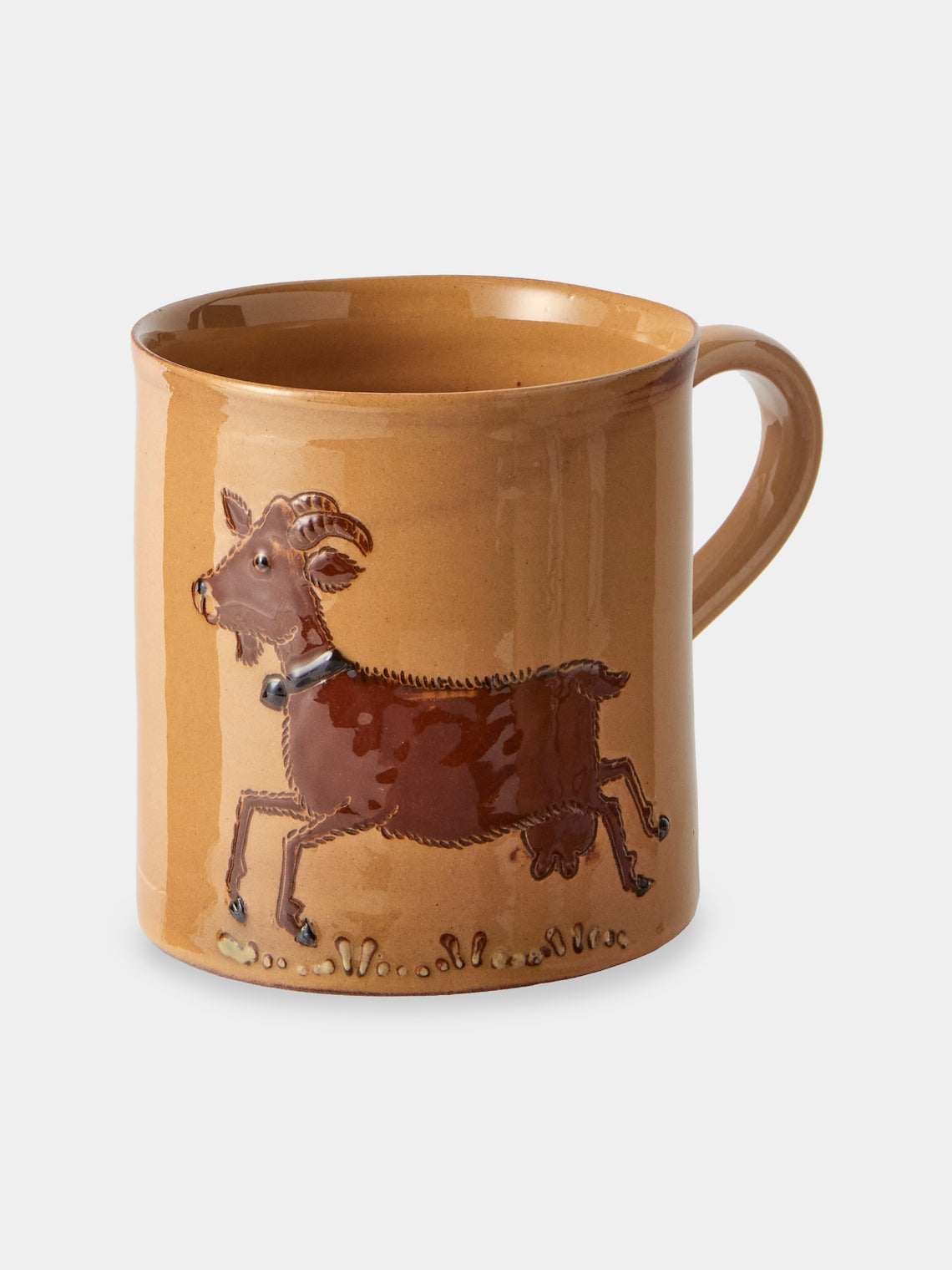 Poterie d’Évires - Animals Hand-Painted Ceramic Mugs (Set of 4) - Cream - ABASK