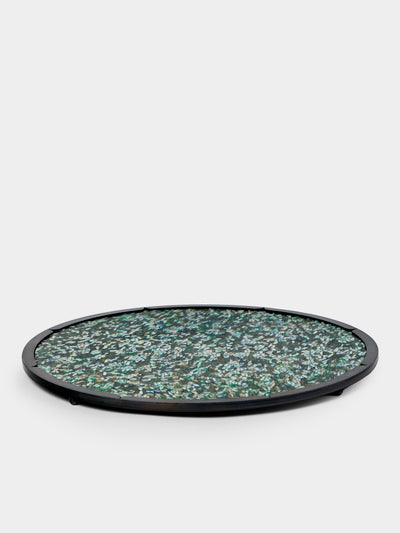 Droulers - Ondine Burnished Brass Tray (16in/40.5cm) - Green - ABASK - 