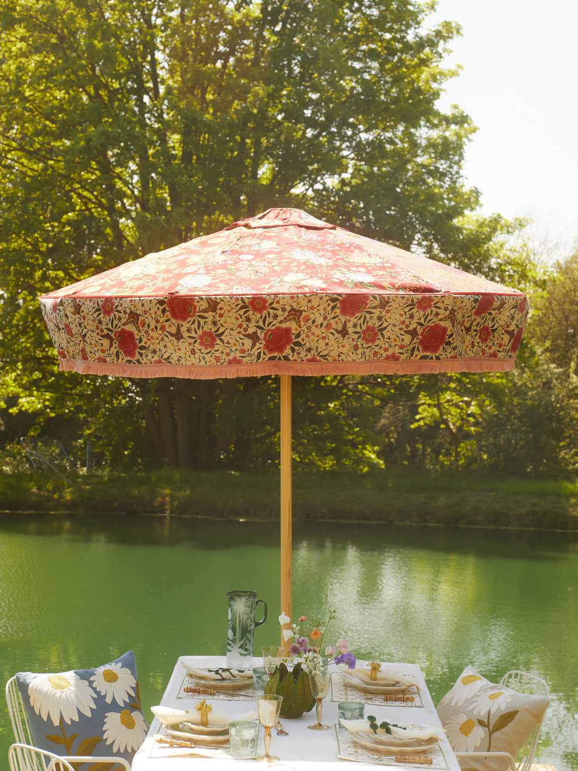 Sunbeam Jackie - Paprika Vintage-Cotton Parasol -  - ABASK