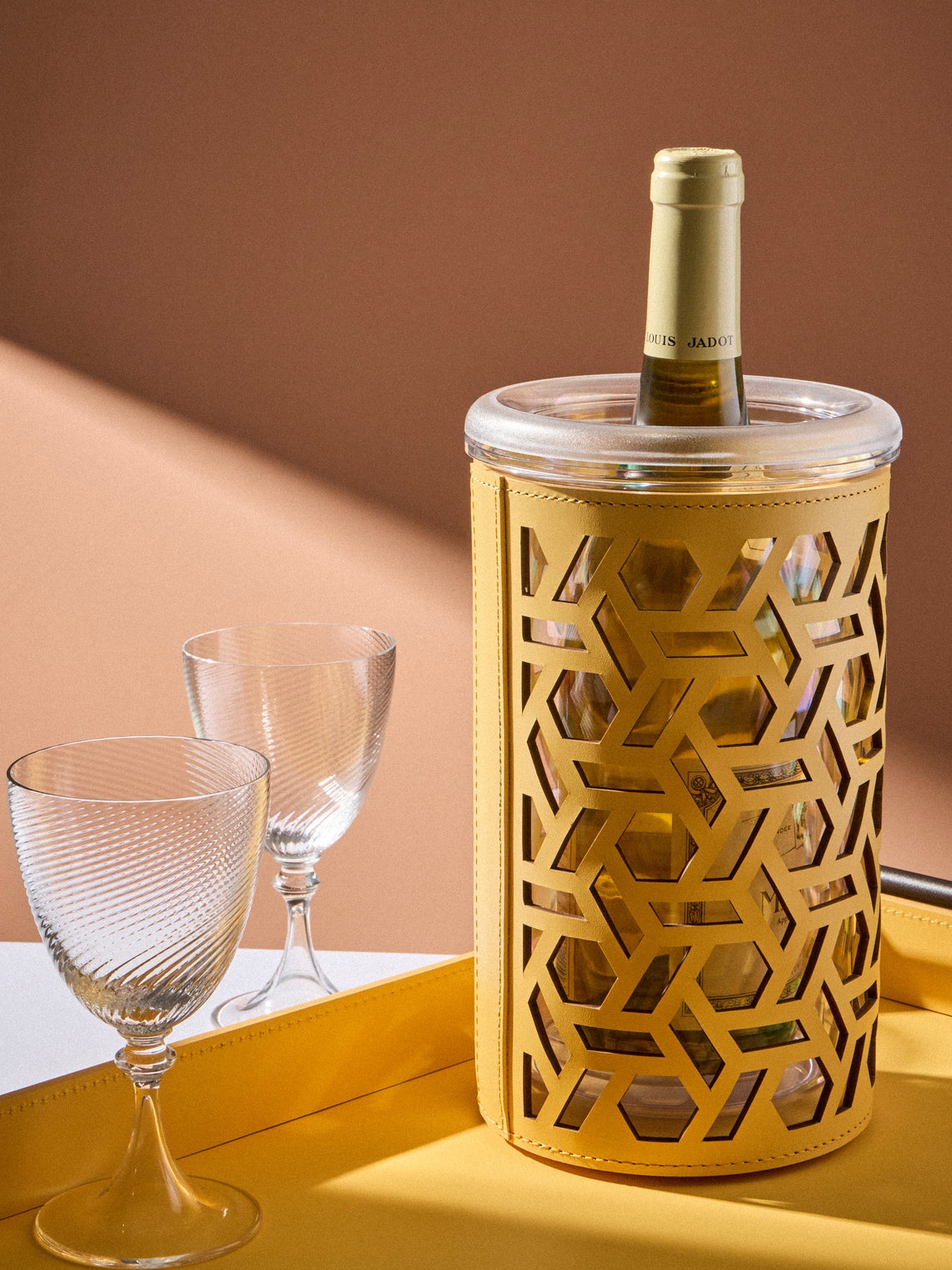 RUDI - Stelvio Leather Thermal Bottle Cooler - Yellow - ABASK