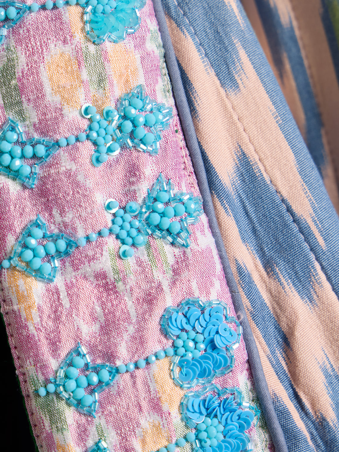 Nazzy Beglari - Hand-Loomed Ikat Cotton Reversible Chapan-Style Robe | One Size - Multiple - ABASK