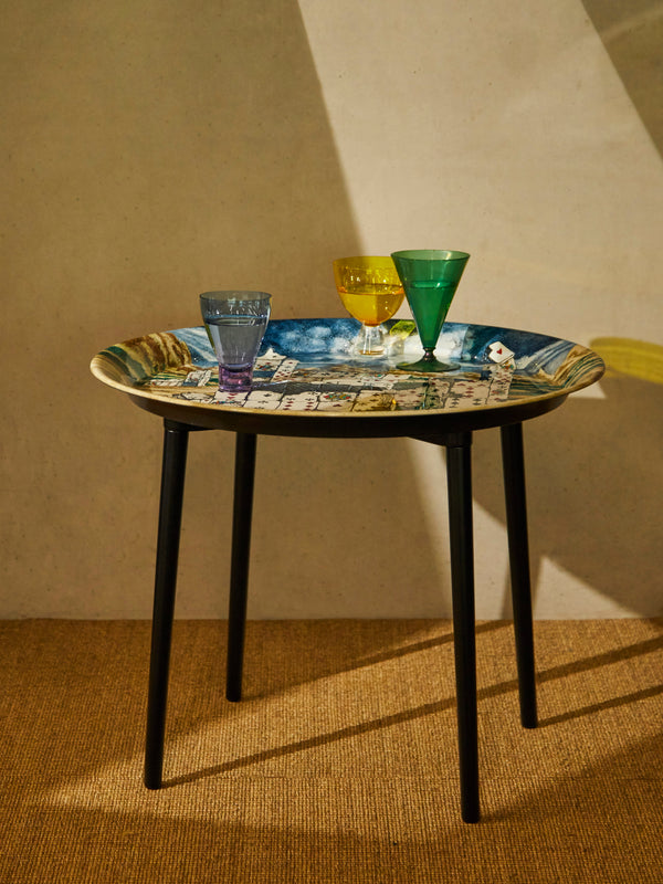 Fornasetti - Città di Carte Hand-Painted Wood Tray -  - ABASK