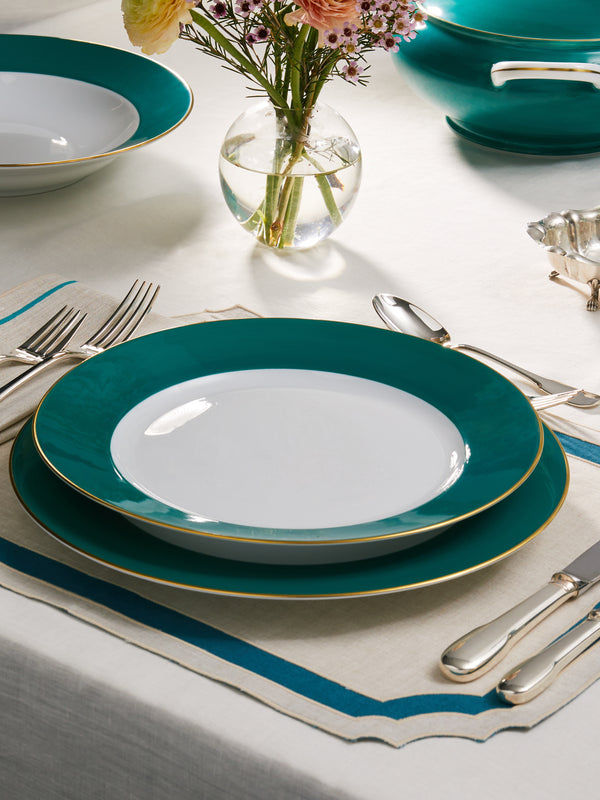 Robert Haviland & C. Parlon - Coco Hand-Painted Porcelain Charger Plates – 12in/30cm (Set of 2) - Green - ABASK