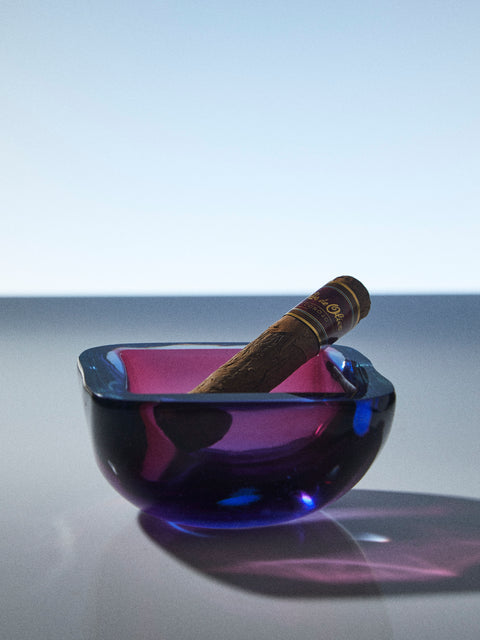 Antique and Vintage - 1960s Flavio Poli Murano Glass Ashtray - Purple - ABASK