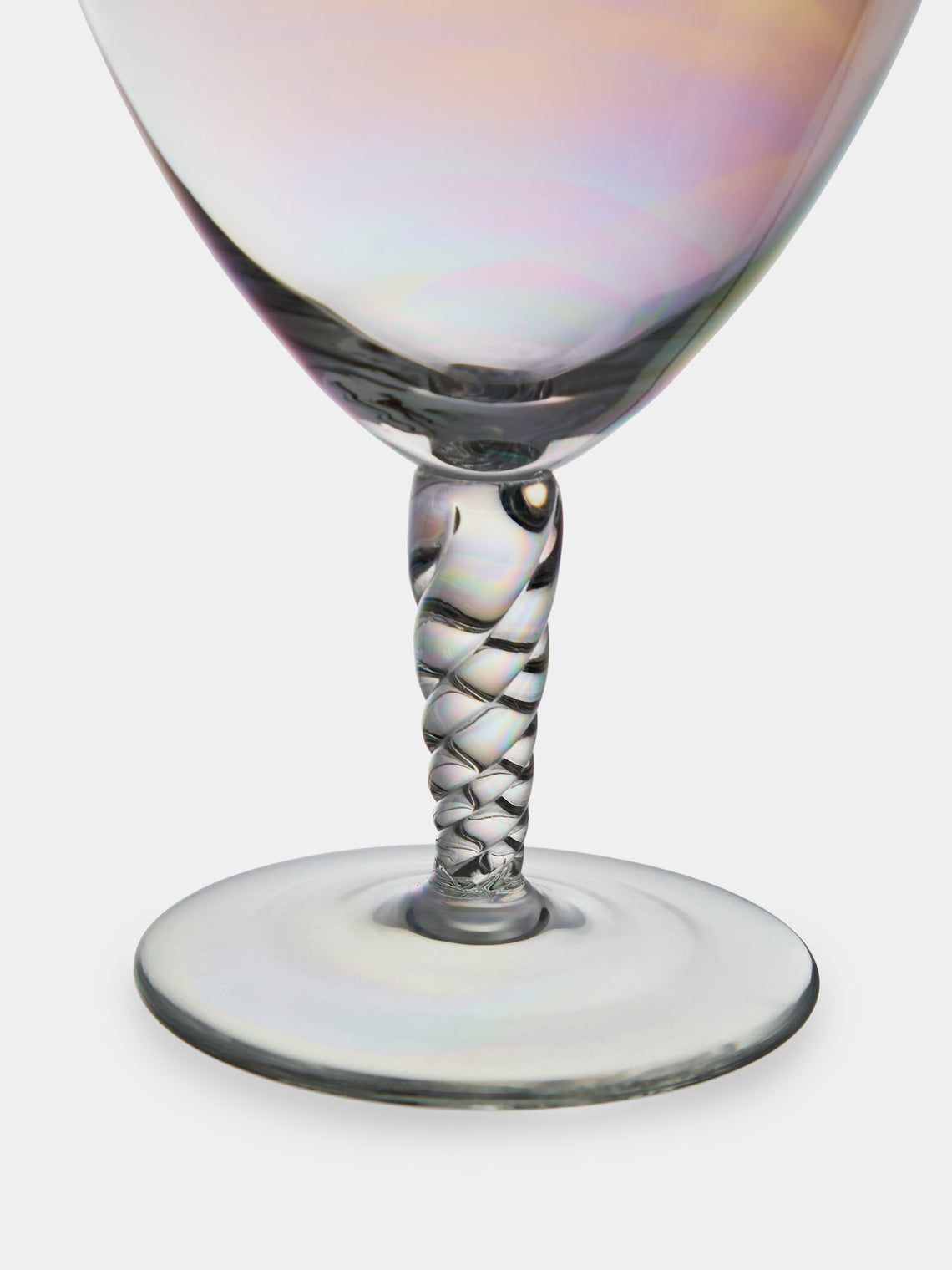 Antique and Vintage - 1950s Pearlescent White Wine Glasses (Set of 6) - Clear - ABASK